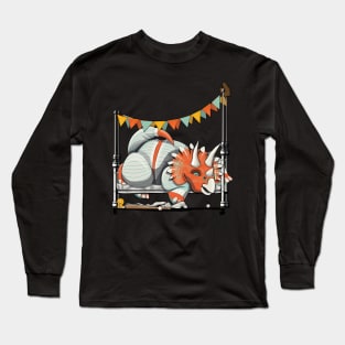 Dinosaur Triceratops Sleeping Long Sleeve T-Shirt